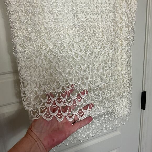 Cato Bone Crochet Tiered Scallop Scoop Neck Tank L - Picture 4 of 9